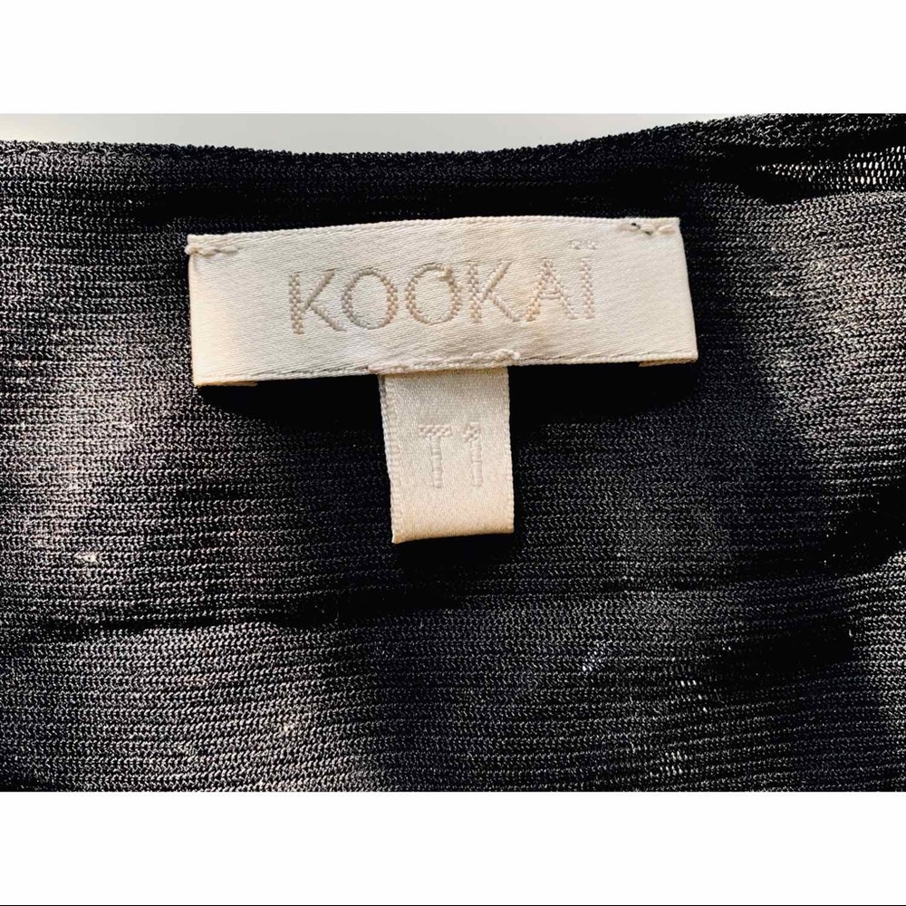 🇫🇷 KOOKAÏ black tulle and sequins v-top size 1/S - Picture 7 of 10